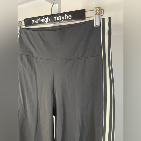 Athleta | Meridian Wide Leg Pants Side Stripes High Rise Black White Size Small - Picture 3 of 10